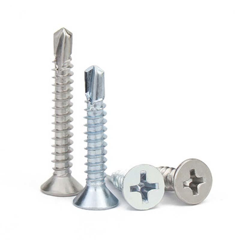 Countersunk head cross self drilling screw